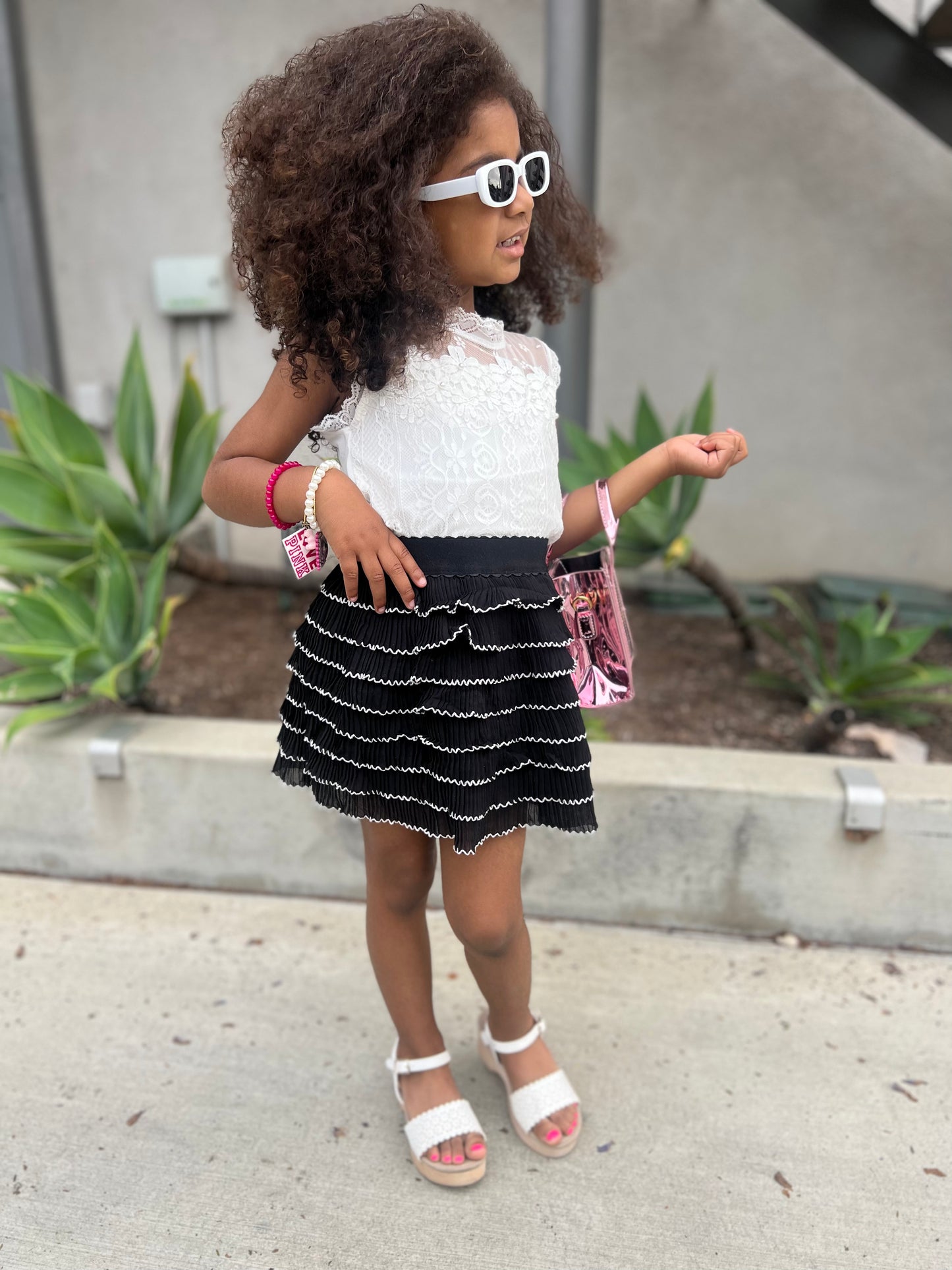 Spade tiered layered skirt
