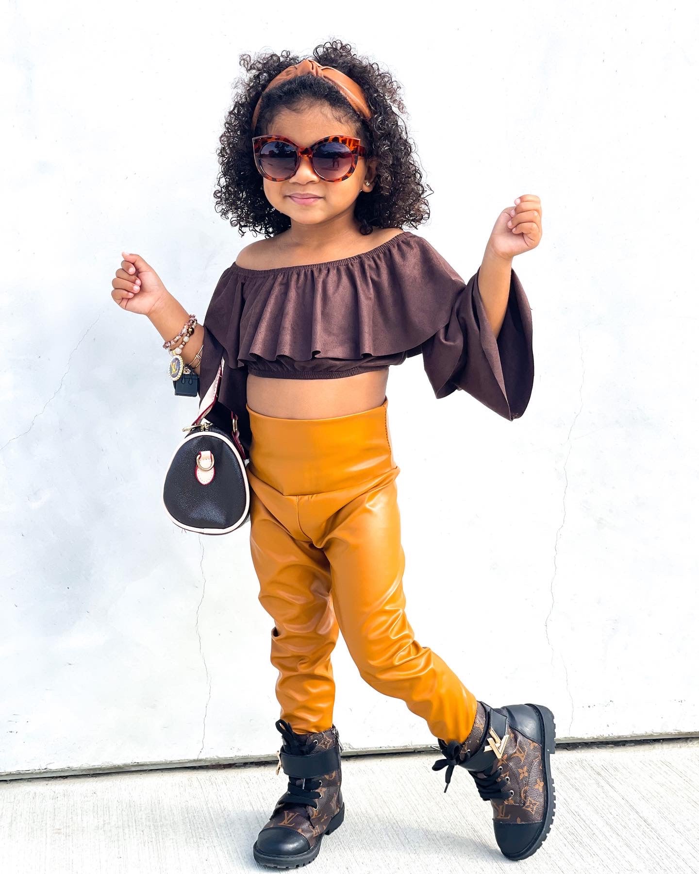 Nina High waisted faux leather pants