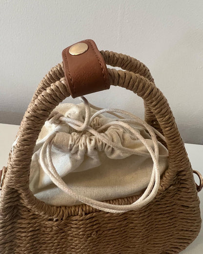 Natural Wicker Mini Handbag