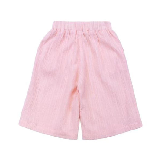 Pink linen Cropped pants
