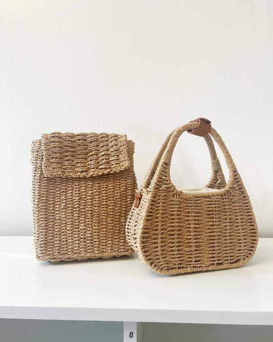 Natural Straw Backpack