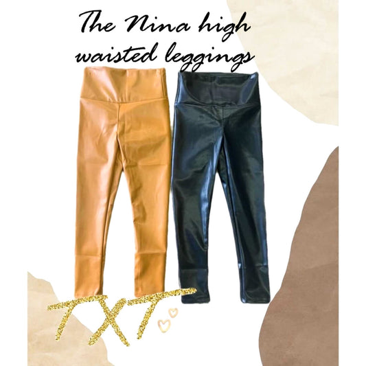 Nina High waisted faux leather pants