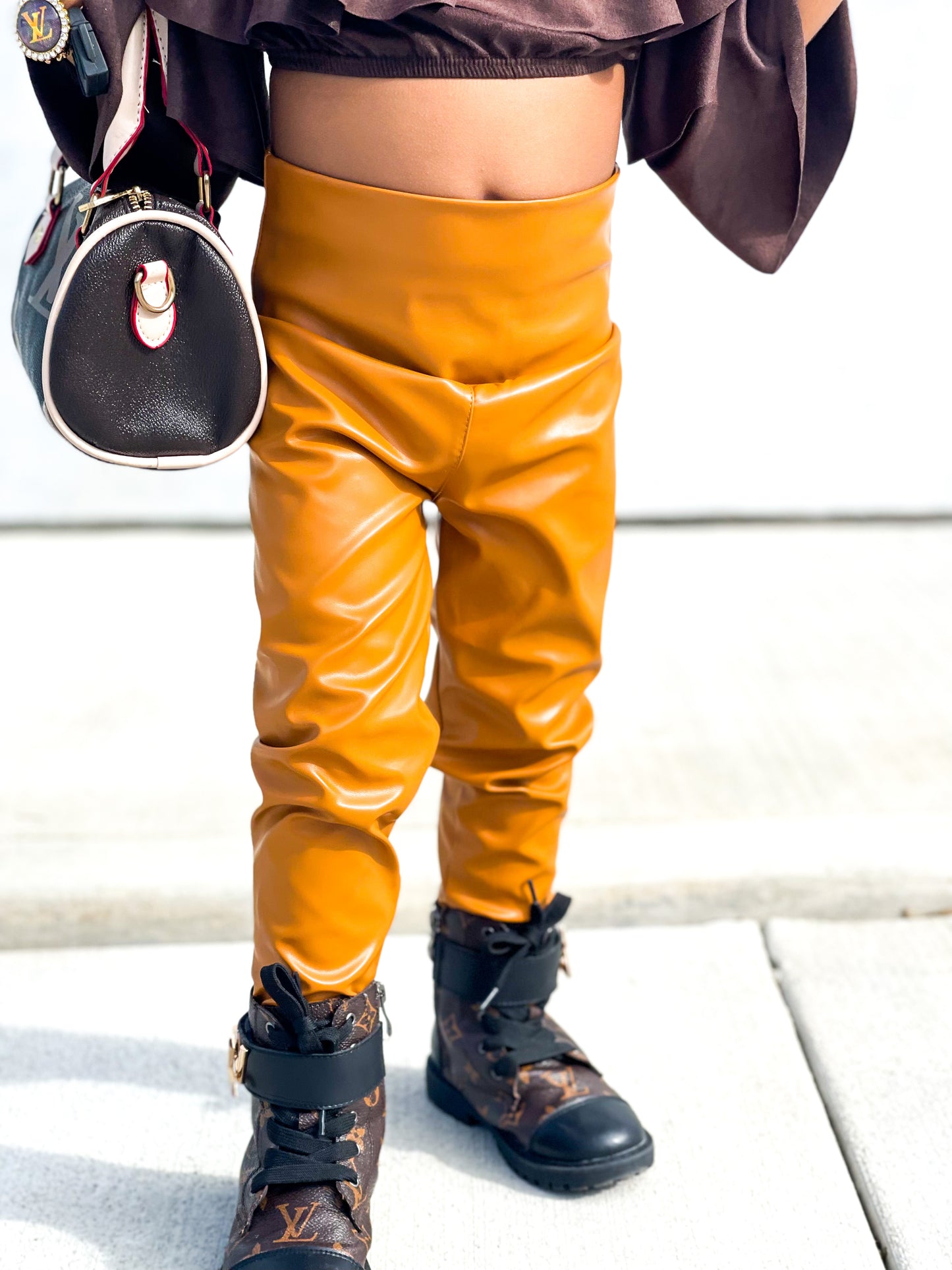 Nina High waisted faux leather pants